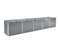 vidaXL Garden Raised Bed - Rectangular with Spacious Interior - Outdoor Durable Galvanised Steel - User-Friendly Assembly - Grey