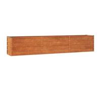 vidaXL Rusty Corten Steel Raised Garden Bed 45 x 40 x 240cm - Size: 45 x 240 x 40cm - Brown - Wilko