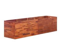 vidaXL Garden Raised Bed - Weather Resistant Rectangular Planter for Outdoor use, Constructed from Solid Acacia Wood, Perfect for Herbs, Vegetables, and Flowers, Size 200x50x50 cm.