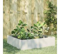 vidaXL Garden Raised Bed Outdoor Planter Pot Patio Flower Box White Steel