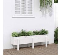 vidaXL Garden Raised Bed White 121x30x38 cm Solid Wood Pine
