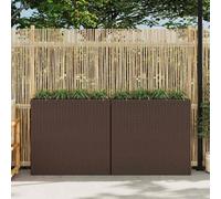 vidaXL Garden Raised Bed with 4 Pots 2 pcs Poly Rattan Brown(2x41085)