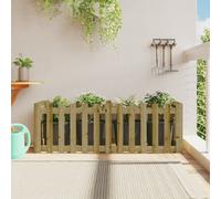 (natural impregnated, 150 x 50 x 50 cm) vidaXL Garden Raised Bed with Fence Design Outdoor Planter Solid Wood Pine
