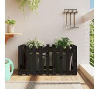 vidaXL Garden Raised Bed w/ Fence Design Black 100x50x50 cm, Black