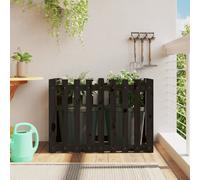vidaXL Garden Raised Bed w/ Fence Design Black 100x50x70cm Solid Wood Pine, Black
