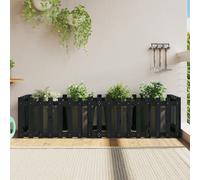 vidaXL Garden Raised Bed w/ Fence Design Black 200x50x50cm, Black