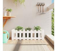 vidaXL Raised Bed w/ Fence Design White 100x30x30cm, White