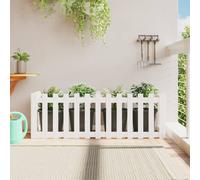 vidaXL Garden Raised Bed with Fence Design White 150x50x50 cm Solid Wood Pine