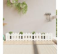 vidaXL Garden Raised Bed with Fence Design White 200x30x30 cm Solid Wood Pine