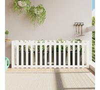 vidaXL Garden Raised Bed with Fence Design White 200x50x70 cm Solid Wood Pine