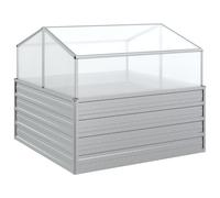 vidaXL Garden Raised Bed with Greenhouse 100x100x85 cm Silver Flower Box Pot