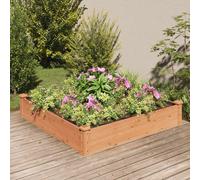 (brown, 120 x 120 x 25 cm) vidaXL Garden Raised Bed Planter with Liner Plant Flower Bed Solid Wood Pine