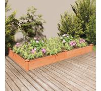 vidaXL Solid Fir Wood Garden Raised Bed with Liner - Rectangular Shape, Large Size, 240x120x25 cm, Brown - Ideal Planter for Vegetables, Herbs, and Flowers