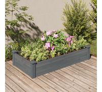 vidaXL Garden Raised Bed with Liner Grey 120x60x25 cm Solid Wood Fir