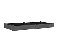 vidaXL Garden Raised Bed, Outdoor Raised Planter with Liner, Planter Pot for Vegetable Fruit, Flower Bed for Patio Backyard, Grey Solid Wood Fir