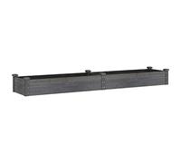 vidaXL Solid Fir Wood Raised Garden Bed Planter with Liner Pot in Grey - Rectangular Flower/Vegetable Planter for Outdoor Gardening