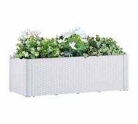 vidaXL Garden Raised Bed with Self Watering System White 100 cm Flower Planter