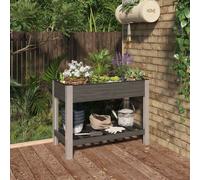 vidaXL Garden Raised Bed with Shelf Grey 100x50x75 cm WPC