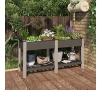 vidaXL Garden Raised Bed with Shelf Grey 150x50x75 cm WPC