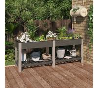 vidaXL Garden Raised Bed with Shelf Grey 200x50x75 cm WPC