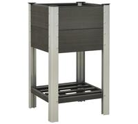 vidaXL Garden Raised Bed with Shelf WPC Grey Flower Box Outdoor Planter Pot