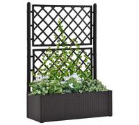 vidaXL Garden Raised Bed w/ Trellis, Self Watering System, Grey