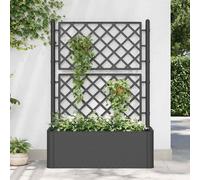 vidaXL Garden Raised Bed with Trellis and Self Watering System Anthracite