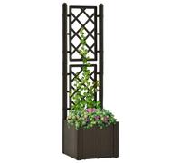 vidaXL Garden Raised Bed with Trellis and Self Watering System Mocha, Brown