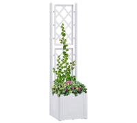 vidaXL Garden Raised Bed with Trellis and Self Watering System White