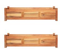 vidaXL Garden Raised Beds 2 pcs Acacia Wood 100x30x25 cm UK