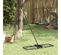 Garden Rake Silver Brushed Stainless Steel 75x25x200cm Detachable Handle Outdoor