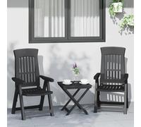 vidaXL Garden Reclining Chairs 2 pcs Anthracite PP