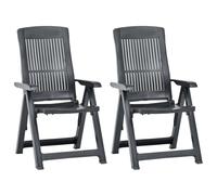 Vidaxl Garden Reclining Chairs 2 Pcs Plastic Anthracite