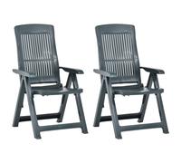 Vidaxl Garden Reclining Chairs 2 Pcs Plastic Green