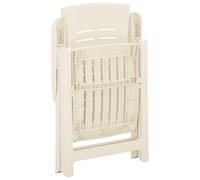 vidaXL Garden Reclining Chairs 2 pcs Plastic White