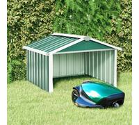 vidaXL Garden Robot Lawnmower Shed Galvanised Steel Green Tool Storage Shed