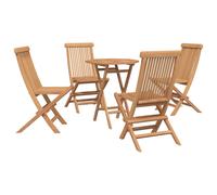 vidaXL Garden Set 5 pcs Brown Soild Teak Wood, Modern Hexagonal Garden and Terra