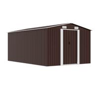 vidaXL Garden Shed 257x392x181 cm Metal Brown