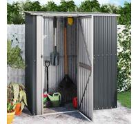 vidaXL Garden Shed Anthracite Galvanised Steel Outdoor Storage Shed House