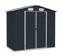vidaXL Garden Shed Anthracite Galvanised Steel Outdoor Tool Storage Cupboard