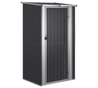 vidaXL 3.9 x 3.2ft Anthracite Galvanised Steel Pent Garden Shed - Size: 3.2 x 4ft - Grey - Wilko