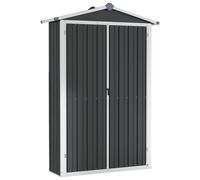 vidaXL Garden Shed Anthracite Galvanised Steel Outdoor Tool Storage Shed House