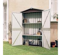 vidaXL Garden Shed Brown 116x45x175 cm Galvanised Steel