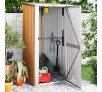 vidaXL Garden Shed Brown 118.5x97x209.5 cm Galvanised Steel UK
