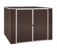 vidaXL Garden Shed Brown 195x198x159 cm Galvanised Steel UK NEW