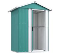 vidaXL Garden Shed Green 126x97.5x177 cm Galvanised Steel, Green