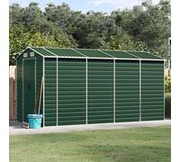 (green, 191 x 385 x 198 cm) vidaXL Garden Shed Outdoor Storage Shed Patio Yard Tool Shed Galvanised Steel