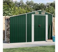 (green, 277 x 93 x 179 cm) vidaXL Garden Shed Metal Shed Outdoor Storage Shed Anthracite Galvanised Steel