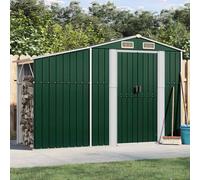 vidaXL Garden Shed Green 277x93x179 cm Galvanised Steel UK