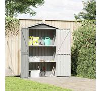Vidaxl Garden Shed Grey 116X45X175 Cm Galvanised Steel